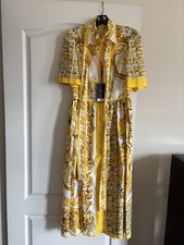NWT Authentic Dolce&Gabbana Brocade Print Poplin Midi Shirtdress IT 42