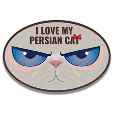 Magnet Me Up I Love My Persian Cute Cat Breed Car Magnet Decal, 4x6 Inches Oval