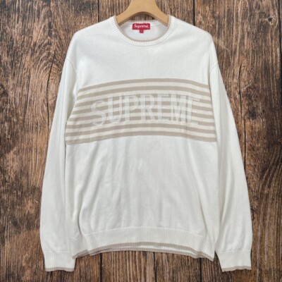 Supreme 20SS Chest Stripe Sweater Big Logo Sweater Border