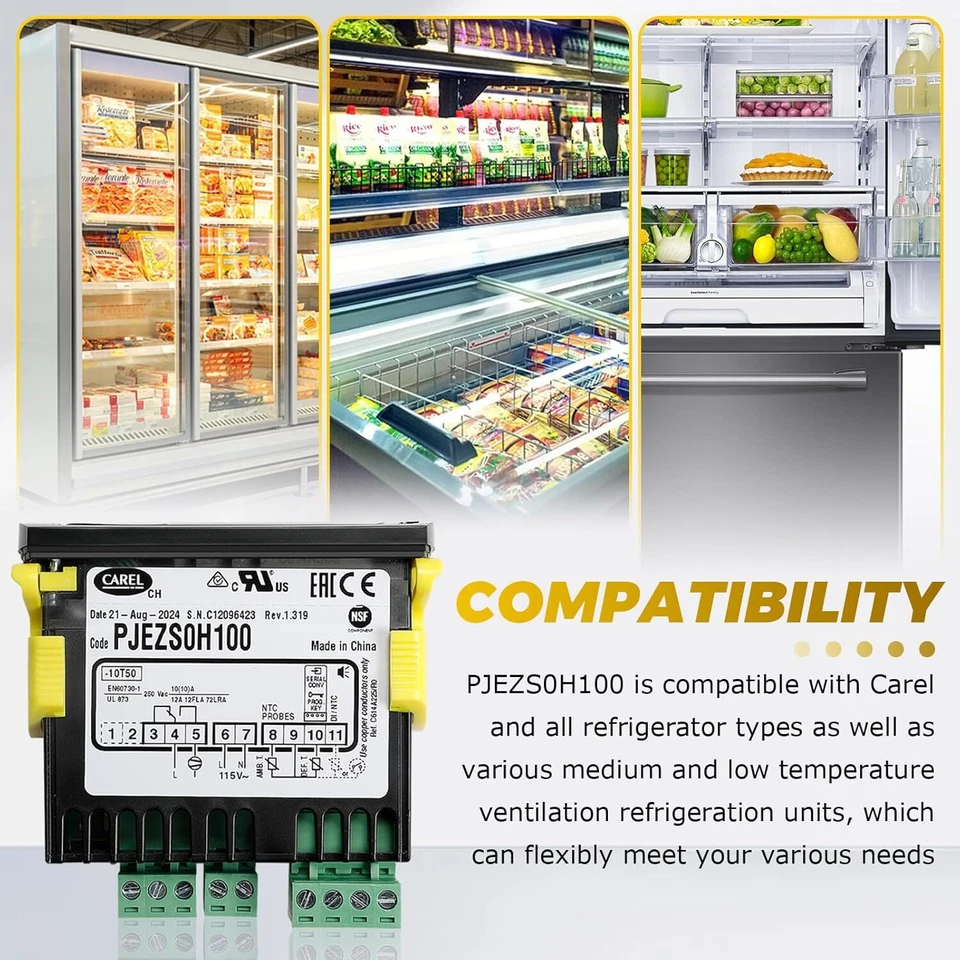 Para Controladores de Temperatura Carel, PJEZS0H100 Termostato Digital con Temperatura Foto 2 de 4