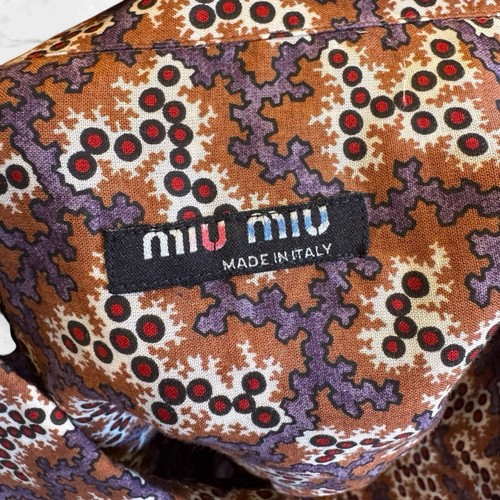 Tabacco Miu Miu uomo LS PELLEOVO FIORE CAMICIA taglia media oversize nuovo con etichetta - Foto 11 di 12