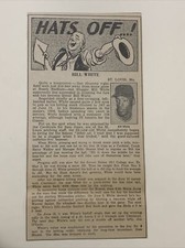 Bill White St. Louis Cardinals Hats Off 1959 Sporting News Baseball 4X8 Panel