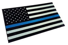 Police Officer Thin Blue Line reflective American Flag Decal Sticker 3.5 x 2