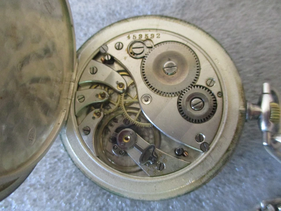 RELOJ BOLSILLO JUVENIL CRONÓMETRO MONEDA PLATA/CADENA SIMMONS GF -1917 -FUNCIONA- LEER Foto 4 de 4