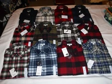 Long Sleeve Button Front Men's Flannel Shirts XXL,XL,L,M,Croft & Barrow Multi Pl