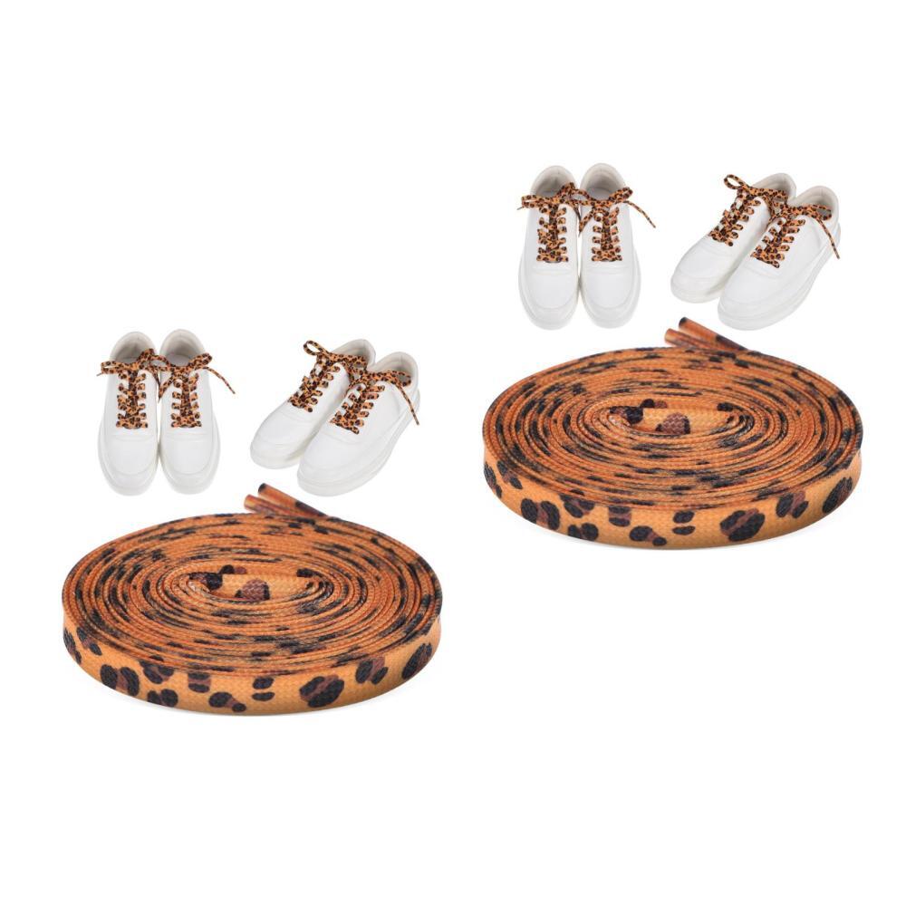 APL 2 Paia Lacci Bambino in Pizzo Leopardato per Sneakers Lacci Decorativi