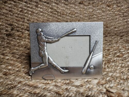 Vintage Baseball Motiv Silber Metall Bilderrahmen für 4x6 Foto