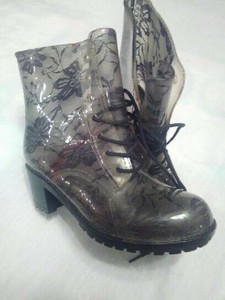 transparent rubber boots