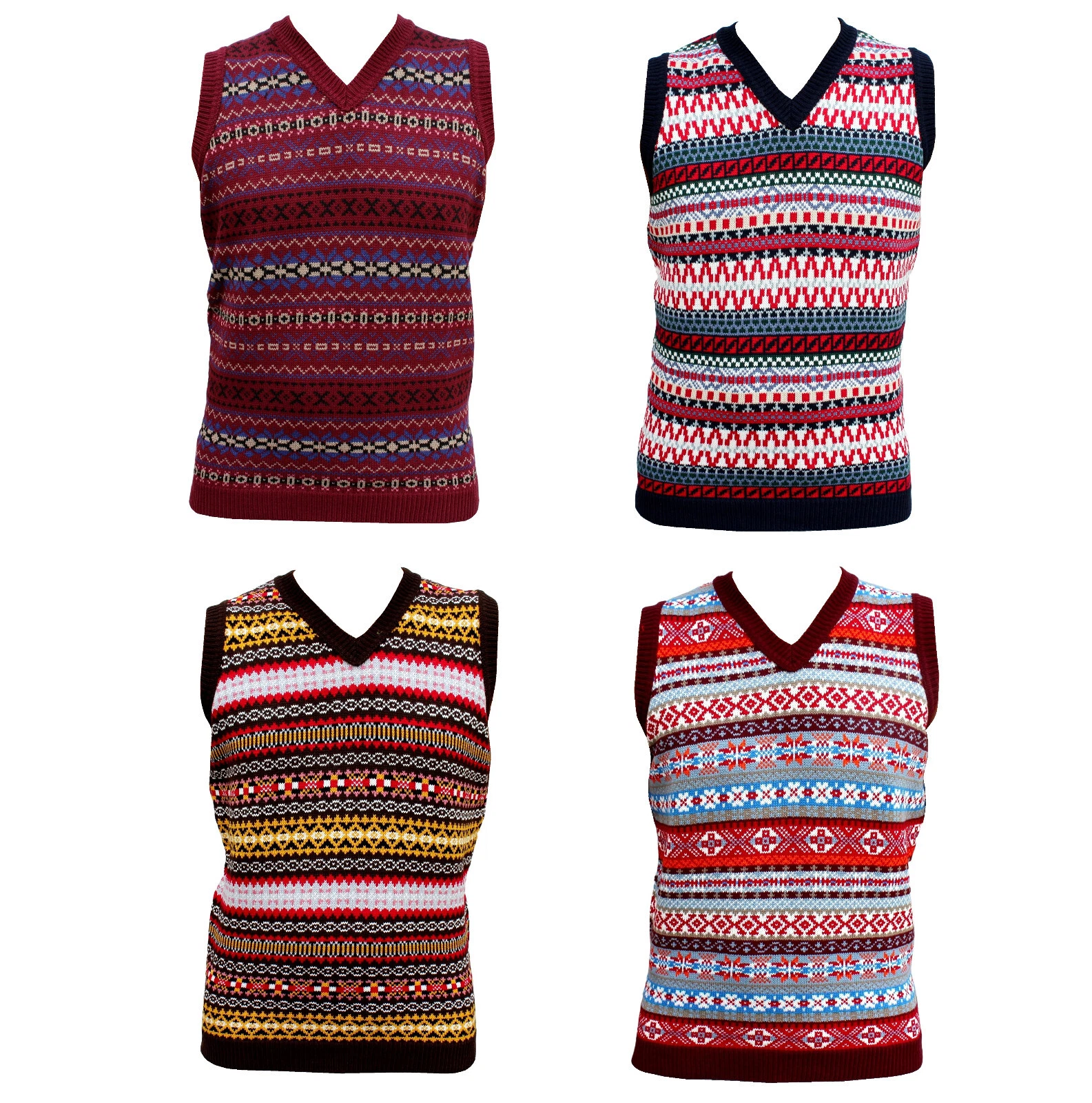 Image Mens Knitted Knit Vest Tanktop Vintage Sleeveless Retro Jumper Sweater