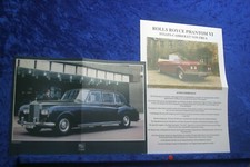 Rolls Royce Phantom VI 1968/1979 Brochure (A1222) Facsimile Archive Publisher