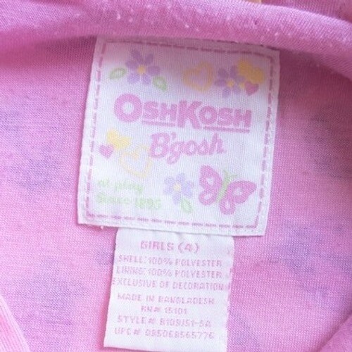 OshKosh Ladybug Rain Jacket Hooded Yellow Pink Girls Size 8 - Picture 4 of 7