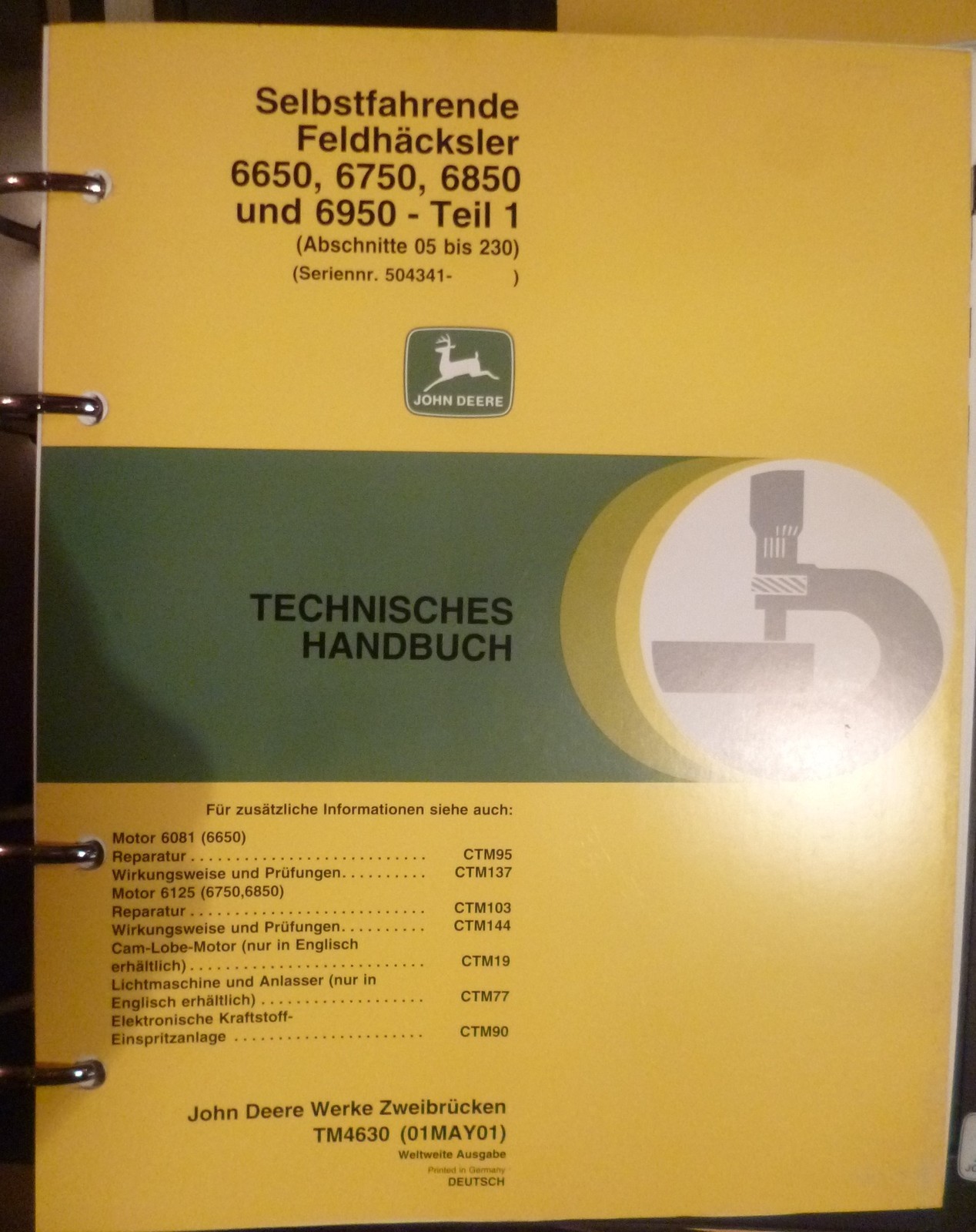 John Deere Häcksler 6650 6750 6850 6950 Werkstatthandbuch Ebayde 
