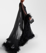 Valentino Caped Feather Black Gown Dress- With Tags- RRP$30,500 AUD