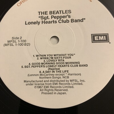 BEATLES SGT PEPPERS LONELY HEARTS CLUB BAND LP Original Master