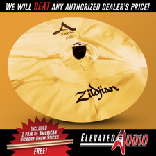 Zildjian A Custom 17" Brilliant Crash Cymbal  FREE American Hickory Drum Sticks