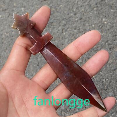 5.1in Natural Oceanjasper Carved Made Crystal dagger Ladle Gift Random 1pcs
