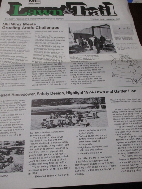 Massey Ferguson "Lawn & Trail" Magazine Volume One, Number One, 1974