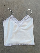 Vtg Christian Dior White Cropped Camisole