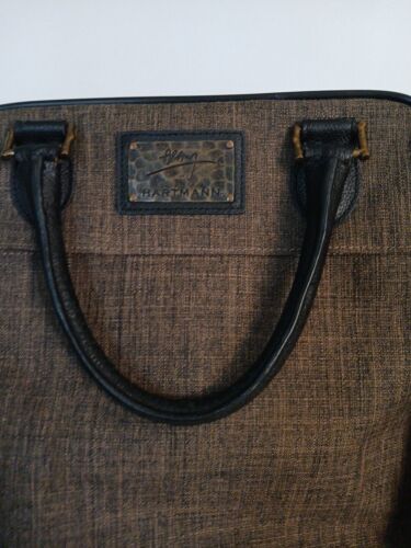 Hartmann Vintage Aray Tote Duffel Bag Luggage Feather Zipper Pull Purse Computer - Picture 3 of 8