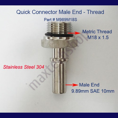 M10 M12 M14 M16 Fuel Line Quick Connector Male Thread Fitting Adapter Dual Inch - Foto 13 di 39