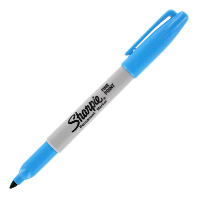 Sharpie Permanent Marker, Fine Point, Turquoise, 12-Count