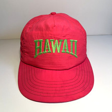 Vintage Top of The World HAWAII Neon Pink Green Snapback Hat 90's Made in USA