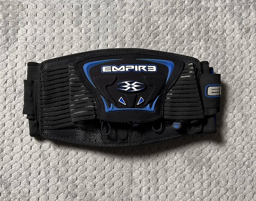 EMPIRE PAINTBALL 3 + 2 BLACK / BLUE POD PACK SPEED HARNESS W/ BELT - VINTAGE OG