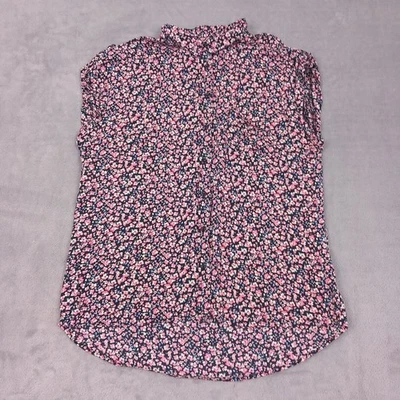 Next Women Sleeveless Blouse Size 16 Floral Ditsy Printed Modal Collared Top 16 - Image 1 of 4