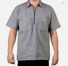 Ben Davis Half Zip Hickory Stripe Work Shirt Size XLarge