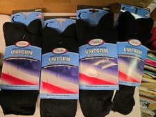 4 PR Thorlos Uniform Crew Unisex Moderate Cushion Black Socks Size 9-12.5 NIP B2