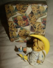 Angel Sitting on Moon Cherished Teddies Porcelain Christmas Ornament Box 706663