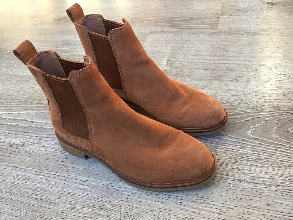 Clarks Marrón Botines Sin Cordones Mujer Talla 6.5 Chelsea 21621 Bota Sin Cordones Foto 2 de 4