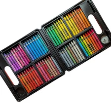 Vintage Prang Crayon Case with 64 Non-Toxic Crayons 