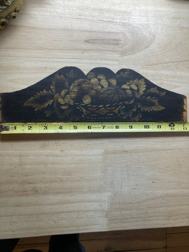 Antique Original Wood Stenciled Splat  Wooden Works Clock