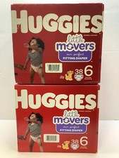 Huggies Little Movers Baby Diapers, Size 6 Over 35lbs , 76 Count