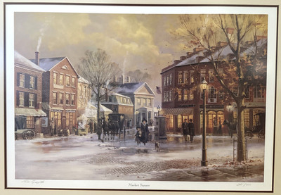 Ron Goyette SIGNED Lithograph FRAMED Market Square Portsmouth NH # 248/950 26X34