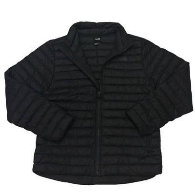 The North Face Stretch Down Puffer Jacket Mens Large Black Slim Fit 700 Full Zip