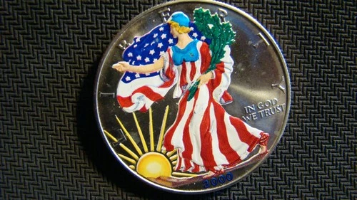 2000 American Silver Eagle Colorized 1oz Fine Silver From A Local Estate