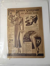 1932 Sears.Roebuck And CO. Fall Fashion Supplement Catelog Great Depression Era