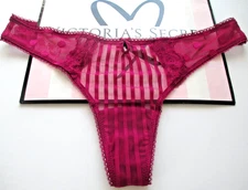 VICTORIA'S SECRET Thong Panty VS Sheer Heritage Fresh Jam S M L XL Lace Mesh Dot