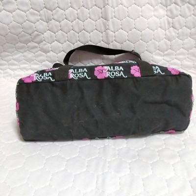 ALBA ROSA Floral Tote Bag Black Canvas Material Hibiscus | eBay