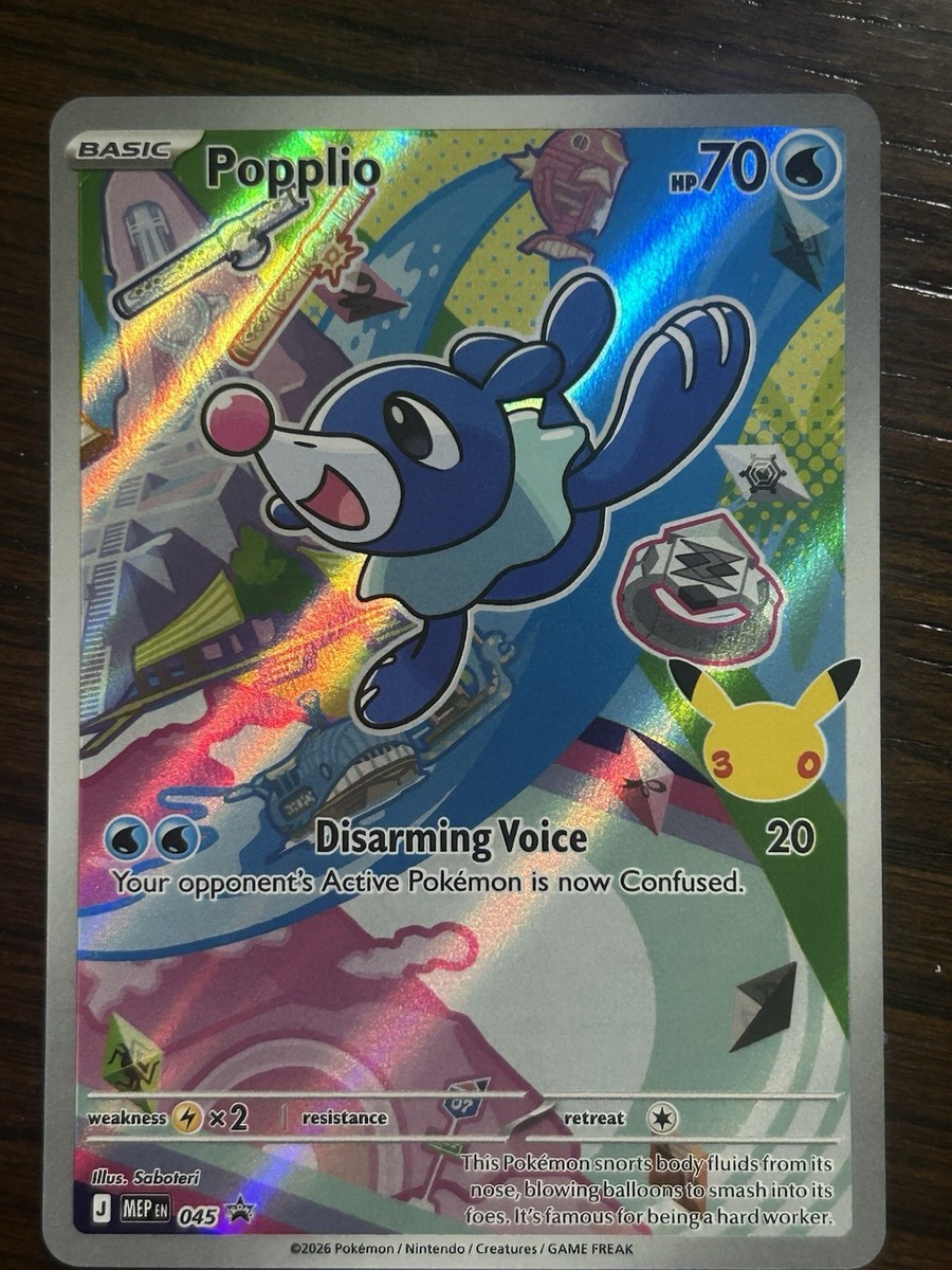 Pokemon TCG Popplio 045 MEP Black Star Promo Holo 30th Anniversary NM Raw Pokemon TCG Popplio 045 MEP Black Star Promo Holo 30th Anniversary NM Raw