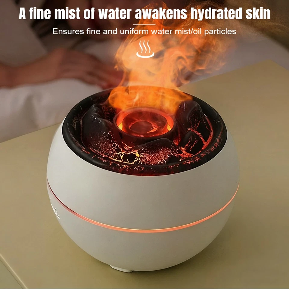 Essential Oil Diffuser Aroma Diffuser Volcano Fire Flame Aromatherapy Timer Home - Image 3 of 4