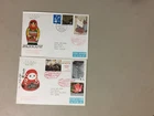 Two Japan Airlines first flight covers :Japan-Russia,Russia-Japan