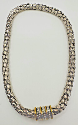 Silver Tone Choker Wrap Cable Chain