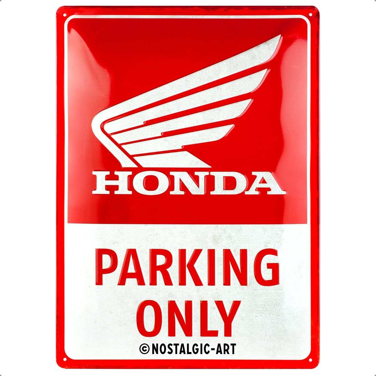 Plaque vintage Honda MC Parking Only pour créer une ambiance bistrot ou garage rétro chez soi