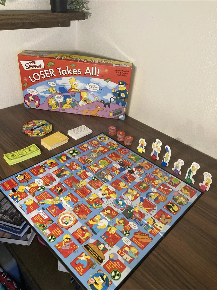 The Simpsons Loser Takes All Party Game COMPLETO RoseArt 2001 Homer Bart Marge - Imagem 3 de 4