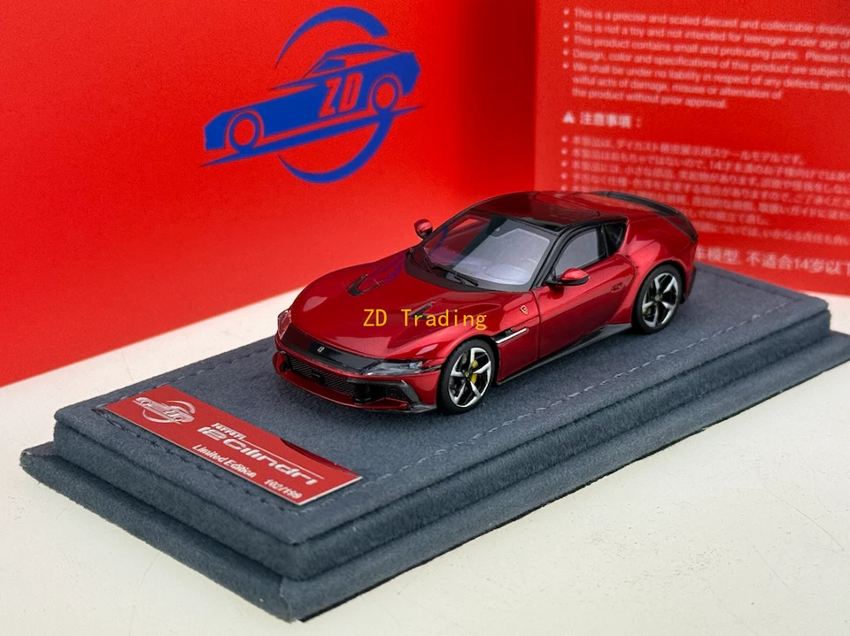 ZD Zadie 1:64 Rojo 12 Cilindri Carreras Modelo Deportivo Diecast Resina Coche BN Foto 2 de 4
