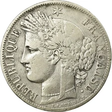 [#71154] Coin, France, Cérès, 5 Francs, 1850, Bordeaux, VF, Silver, KM:761.3