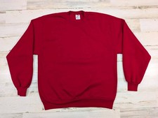 Vintage Jerzees Sweatshirt Mens Large Red Blank Crew Neck Russell USA Made